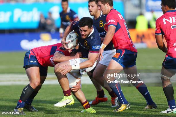 Willie Talataina-Mu of Southland during the round six Mitre 10 Cup match between Tasman and Southland at Trafalgar Park on September 24, 2017 in...