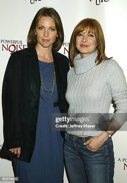 Supporter Kelli Williams and actress Sharon Lawrence arrive at the west coast premiere of "A Powerful Noise" at the AMC Theater on March 5, 2009 in...