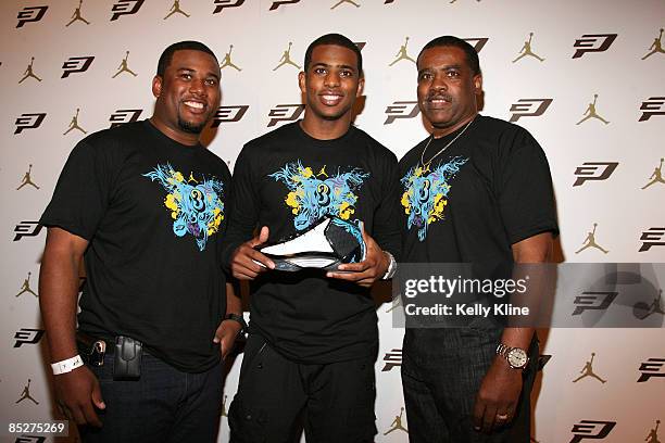 Paul, Chris Paul and Charles Paul attend the Jordan Brand CP3.II Shoe Launch at Republic Nightclub on March 5, 2009 in New Orleans, Louisiana.