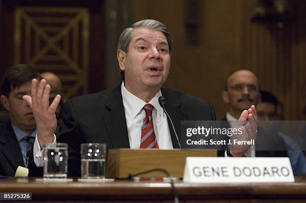March 04: Gene L. Dodaro, acting comptroller general of the Government Accountability Office, testifies during the Senate Homeland Security and...