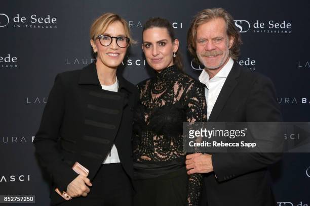 Actors Felicity Huffman, designer Laura Basci and actor William H. Macy attend Laura Basci and de Sede Los Angeles Showroom Opening on September 23,...