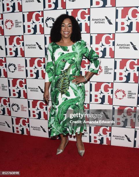 Producer Shonda Rhimes arrives at the Los Angeles LGBT Center's 48th Anniversary Gala Vanguard Awards at The Beverly Hilton Hotel on September 23,...