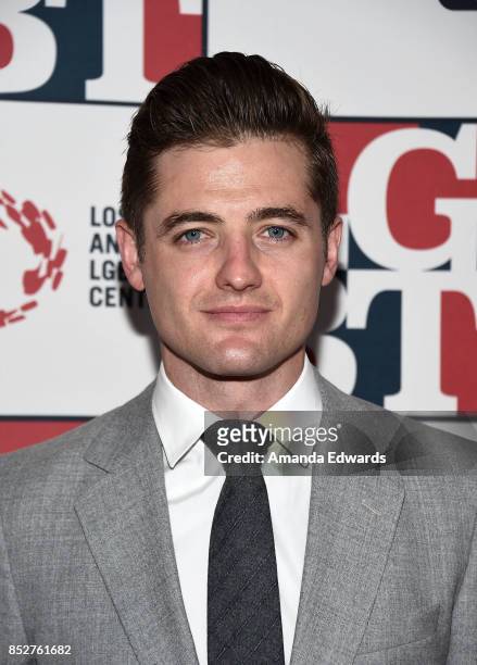 Soccer player Robbie Rogers arrives at the Los Angeles LGBT Center's 48th Anniversary Gala Vanguard Awards at The Beverly Hilton Hotel on September...
