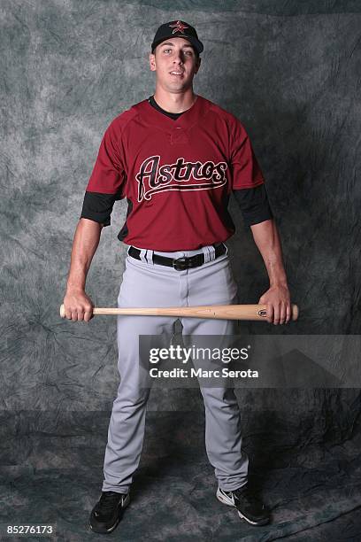 Catcher Jason Castro of the Houston Astros poses during photo day at Astros spring training complex on February 21, 2009 in Kissimmee, Florida....