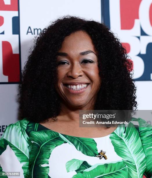 Producer Shonda Rhimes arrives at the Los Angeles LGBT Center's 48th Anniversary Gala Vanguard Awards at The Beverly Hilton Hotel on September 23,...