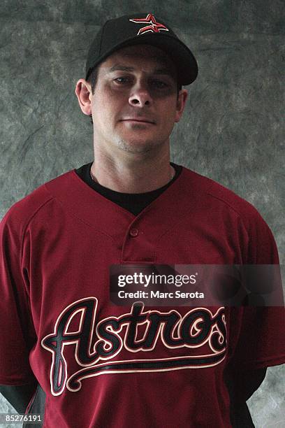 Infielder Aaron Boone of the Houston Astros poses during photo day at Astros spring training complex on February 21, 2009 in Kissimmee, Florida....