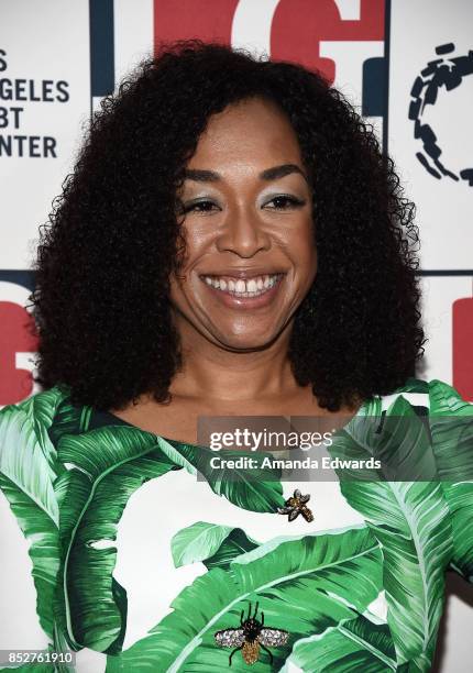 Producer Shonda Rhimes arrives at the Los Angeles LGBT Center's 48th Anniversary Gala Vanguard Awards at The Beverly Hilton Hotel on September 23,...