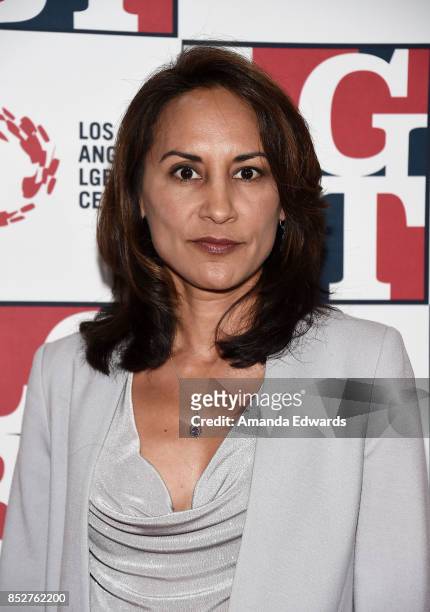Actress Michelle Bonilla arrives at the Los Angeles LGBT Center's 48th Anniversary Gala Vanguard Awards at The Beverly Hilton Hotel on September 23,...
