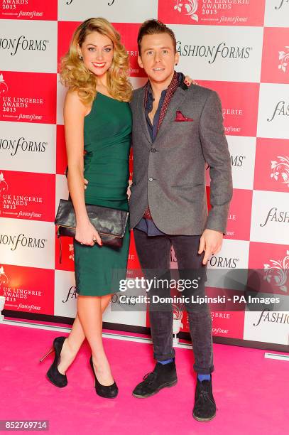 Georgia Horsley and Danny Jones arriving at the UK Lingerie Awards at Freemasons Hall, London..