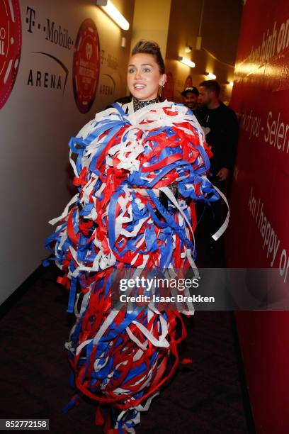 Miley Cyrus attends the 2017 iHeartRadio Music Festival at T-Mobile Arena on September 23, 2017 in Las Vegas, Nevada.