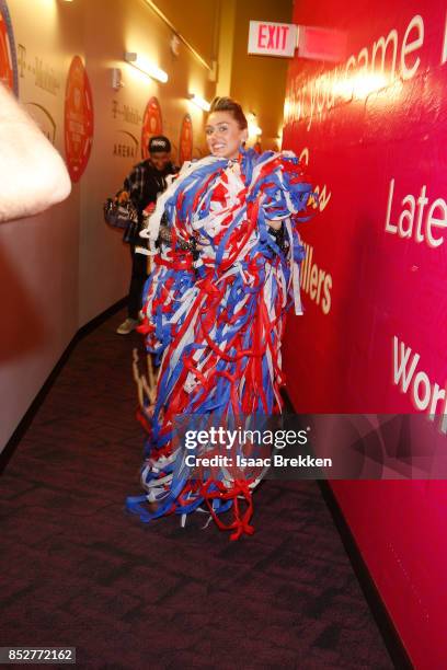 Miley Cyrus attends the 2017 iHeartRadio Music Festival at T-Mobile Arena on September 23, 2017 in Las Vegas, Nevada.