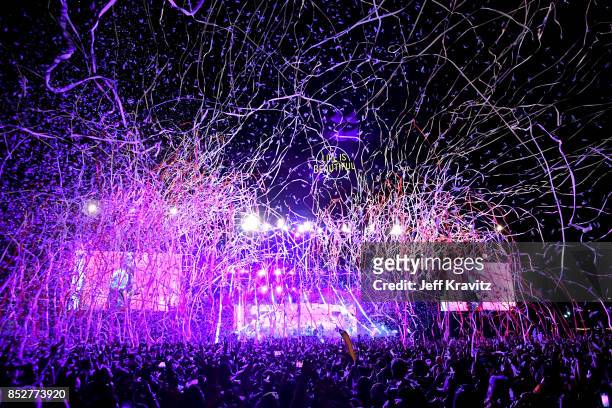 Muse performs on Downtown Stage during day 2 of the 2017 Life Is Beautiful Festival on September 23, 2017 in Las Vegas, Nevada.
