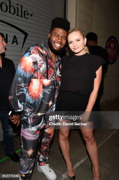 Khalid and Alli Simpson attend the 2017 iHeartRadio Music Festival at T-Mobile Arena on September 23, 2017 in Las Vegas, Nevada.