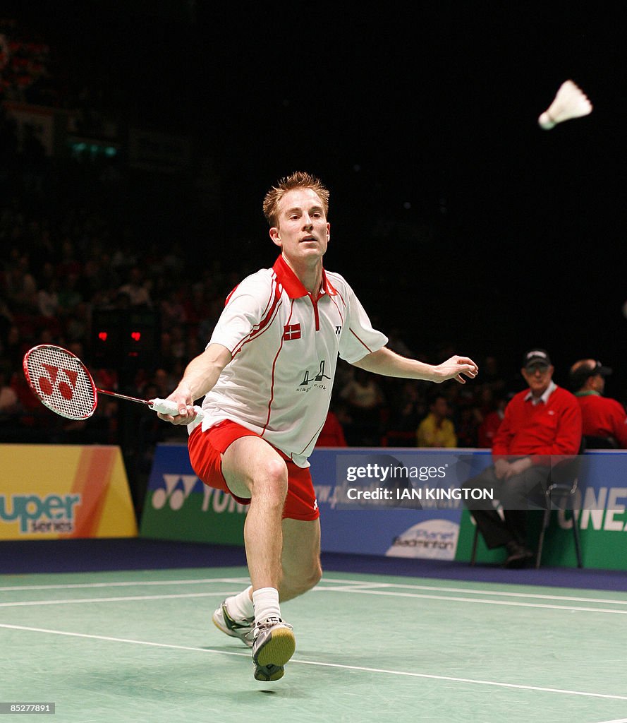 Peter Gade of Denmark plays in his men's