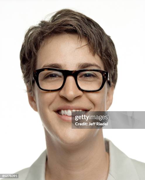 Host and commentator Rachel Maddow poses for a portrait session at the Democratic Convention in Denver, Colorado on August 27, 2008.