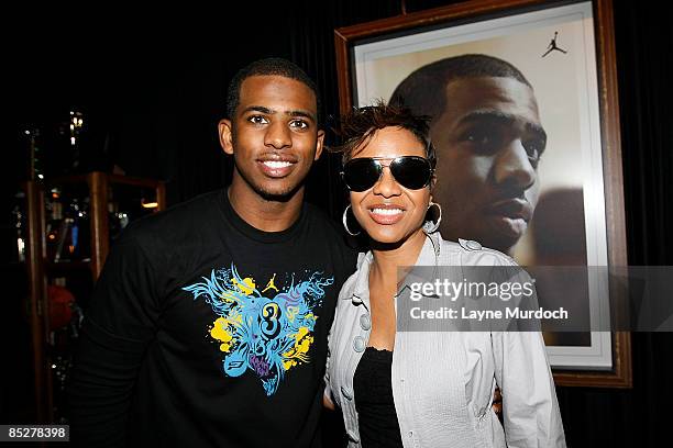 Lyte and Chris Paul of the New Orleans Hornets attend the Jordan Brand CP3.II Shoe Launch at Republic Nightclub on March 5, 2009 in New Orleans,...