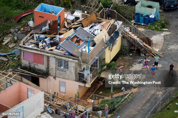 Devastated house in Morovis Puerto Rico. Hurricane Maria passed through Puerto Rico leaving behind a path of destruction across the national...