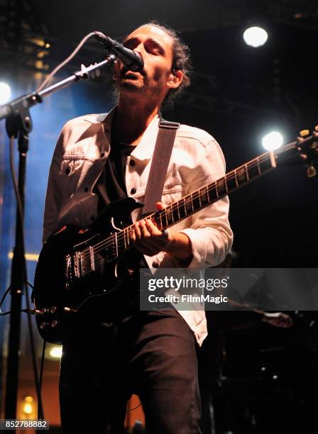 Taylor Rice of Local Natives performs on Huntridge Stage during day 2 of the 2017 Life Is Beautiful Festival on September 23, 2017 in Las Vegas,...