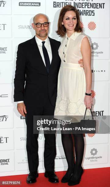 Stanley Tucci and his wife Felicity at the 16th annual Moet British Independent Film Awards at the Old Billingsgate Market in the City of London.