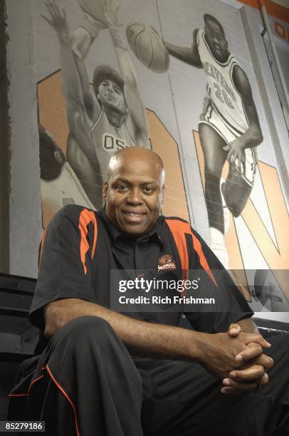 Portrait of Oregon State head coach Craig Robinson at Gill Coliseum. Robinson is the brother-in-law of President-elect Barack Obama. Corvalis, OR...