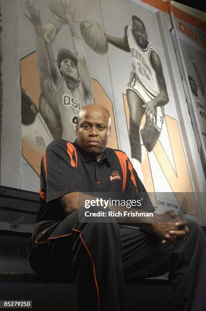 Portrait of Oregon State head coach Craig Robinson at Gill Coliseum. Robinson is the brother-in-law of President-elect Barack Obama. Corvalis, OR...