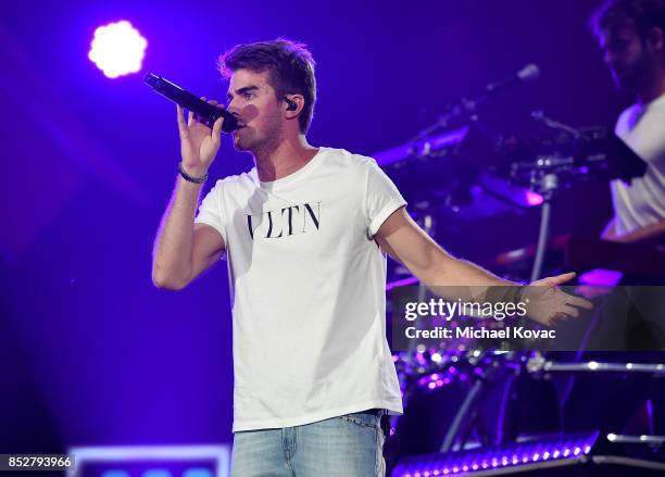 Andrew Taggart of the Chainsmokers performs onstage during the 2017 Global Citizen Festival in Central Park to End Extreme Poverty by 2030 at Central...