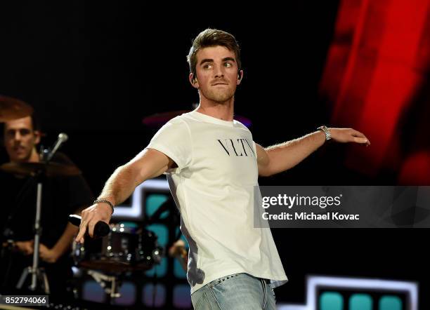 Andrew Taggart of the Chainsmokers performs onstage during the 2017 Global Citizen Festival in Central Park to End Extreme Poverty by 2030 at Central...