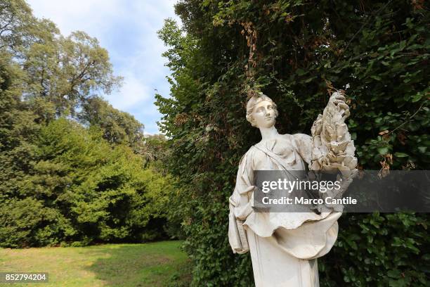 One of the ornamental statues along the main avenue of the Royal Palace of Caserta. Built by the architect Vanvitelli, the historic owners were the...