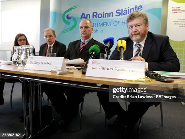 Dr Kathleen MacLellan, Professor Hilary Humphreys, Dr Tony Holohan and Minister for Health James Reilly at the launch of new clinical guidelines to...