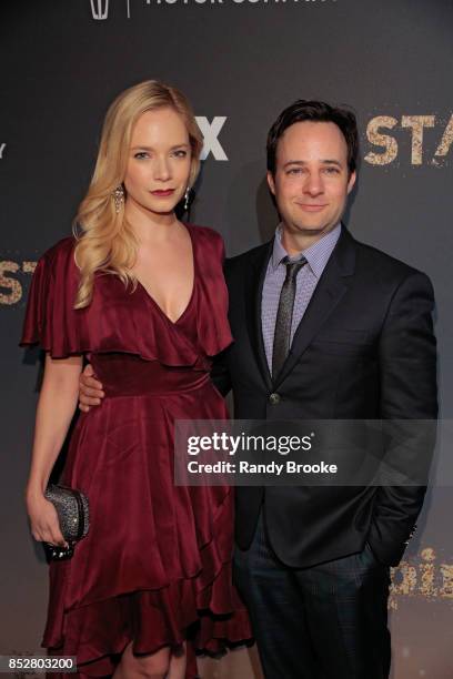 Caitlin Mehner and Danny Storng pose on the red carpet during the "Empire" & "Star" Celebrate FOX's New Wednesday Night at One World Observatory on...