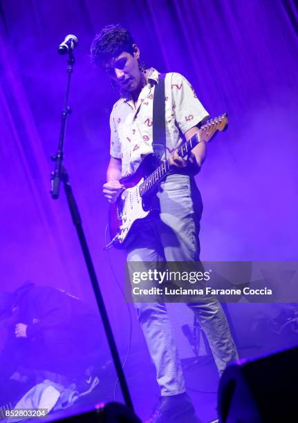 Joey La Neve DeFrancesco of 'Downtown Boys' performs onstage at The Broad on September 23, 2017 in Los Angeles, California.