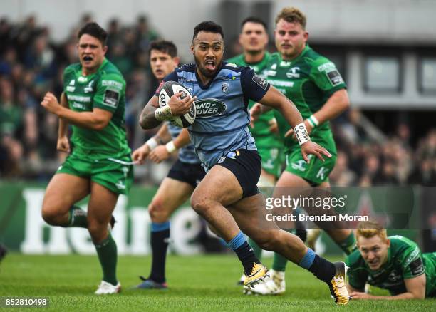 Galway , Ireland - 23 September 2017; Willis Halaholo of Cardiff during the Guinness PRO14 Round 4 match between Connacht and Cardiff Blues at...