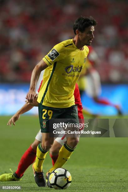 Pacos de Ferreira midfielder Vasco Rocha from Portugal during the match between SL Benfica and FC Paco de Ferreira for the round seven of the...