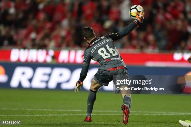 Pacos de Ferreira goalkeeper Mario Felgueiras from Portugal during the match between SL Benfica and FC Paco de Ferreira for the round seven of the...
