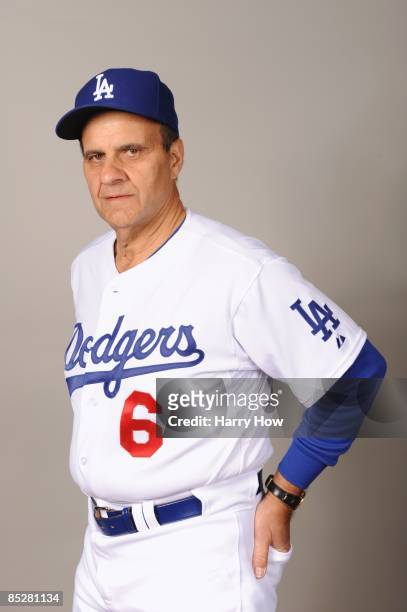 Joe Torre of the Los Angeles Dodgers poses during photo day at Camelback Ranch on February 21, 2009 in Glendale, Arizona.