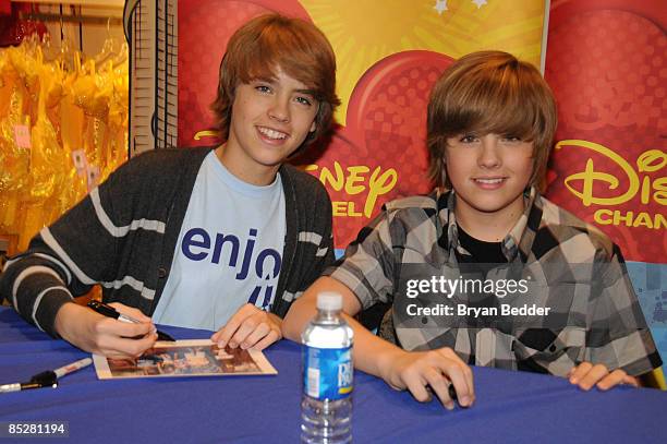 Actors Cole Sprouse and Dylan Sprouse attend The World of Disney store on March 6, 2009 in New York City.