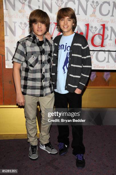 Actors Dylan Sprouse and Cole Sprouse attend The World of Disney store on March 6, 2009 in New York City.