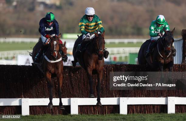 Eastlake ridden by Tony McCoy jumps the last on their way to victory in the Jenny Mould Memorial Handicap Chase during day two of the 2013 The...