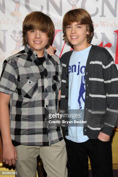 Actors Dylan Sprouse and Cole Sprouse attend The World of Disney store on March 6, 2009 in New York City.