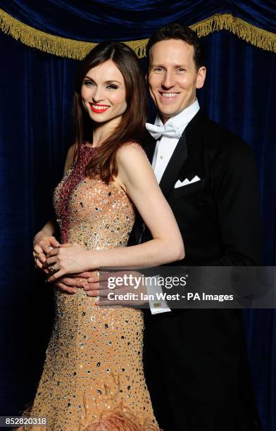 Sophie Ellis-Bextor with her dance partner Brendan Cole wearing their favorite outfit from week 4 when they performed a foxtrot to Dick Haymes Cheek...