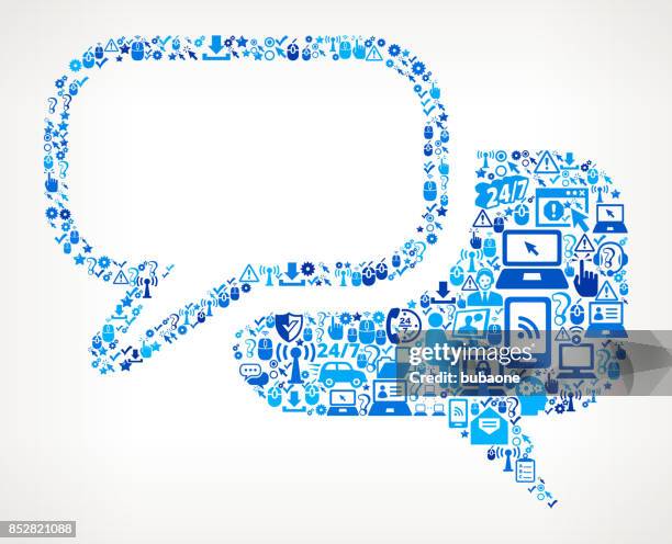 chatbubbles tech support vector icon pattern - computer technician server screen stock illustrations