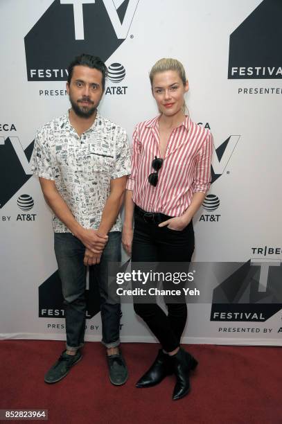 Mike Piscitelli and Rachel Taylor attend "Pillow Talk" premiere during Tribeca TV Festival at Cinepolis Chelsea on September 23, 2017 in New York City