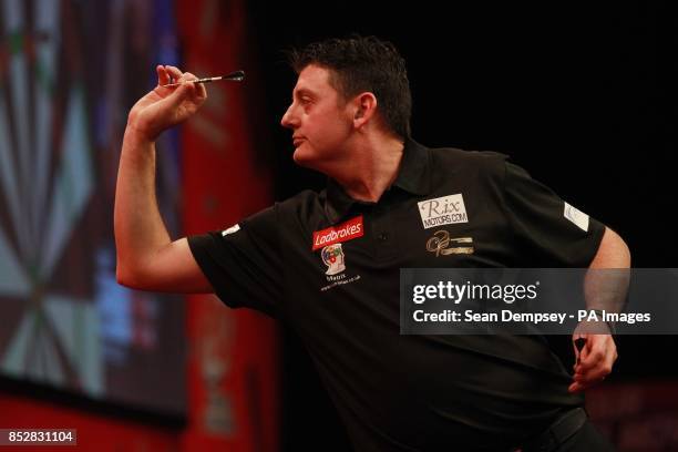 Justin Pipe during day six of The Ladbrokes World Darts Championship at Alexandra Palace, London.