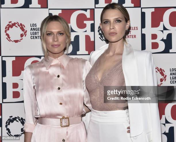 Writer Erin Foster and actress Sara Foster attend Los Angeles LGBT Center's 48th Anniversary Gala Vanguard Awards at The Beverly Hilton Hotel on...