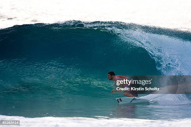 Joel Parkinson of Australia surfs to a round 2 victory during the Quiksilver Pro Gold Coast presented by LG Mobile on March 7, 2009 on the Gold...