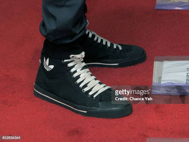 Robin Lord Taylor, shoe detail, attends 'Gotham' sneak peek during Tribeca TV Festival at Cinepolis Chelsea on September 23, 2017 in New York City