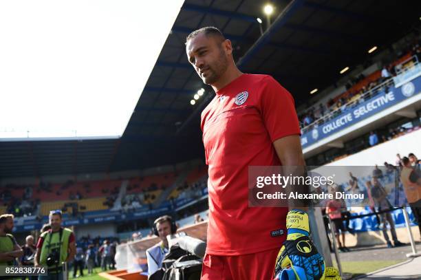 Laurent Pionnier of Montpellier during the Ligue 1 match between Montpellier Herault SC and Paris Saint Germain at Stade de la Mosson on September...