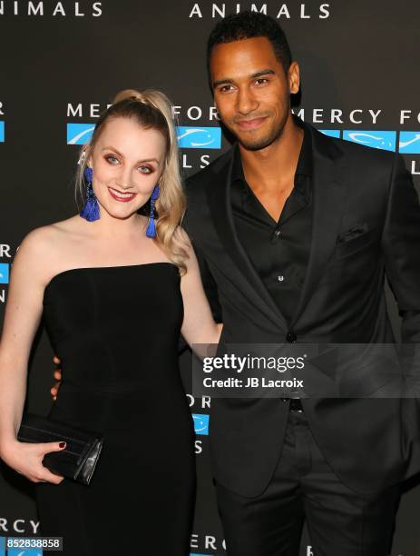 Evanna Lynch and Elliot Knight attend the Mercy For Animals' Annual Hidden Heroes Gala on September 23, 2017 in Los Angeles, California.