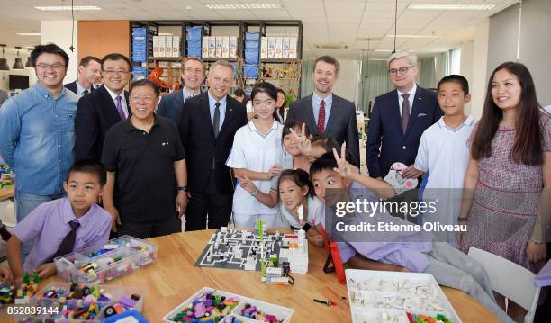 Crown Prince Frederik of Denmark , Vice president at Tsinghua Univeristy, Yang Bin , CEO of the LEGO Foundation, John Goodwin , The Ambassador of...