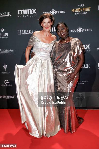 Minx Designer Eva Lutz and Auma Obama, halfsister of former US president Barack Obama during the Minx Fashion Night in favour of 'Sauti Kuu' of Auma...